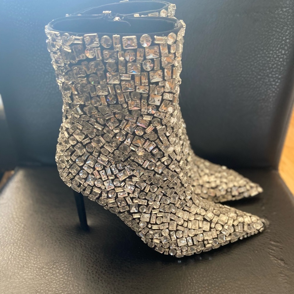 Zara Crystal Heeled Ankle Boots - Special Edition - Picture 3 of 9